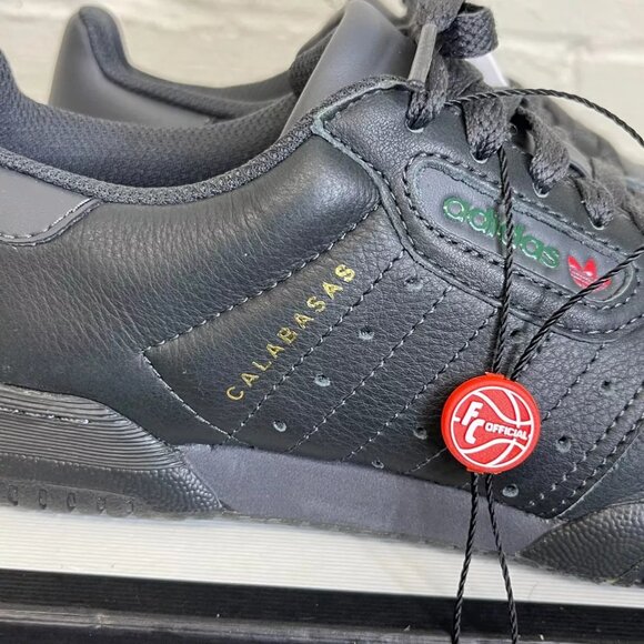 Adidas Yeezy Powerphase Calabasas Core Black Leather Sneaker Low Top Mens 4.5 US - Picture 6 of 12